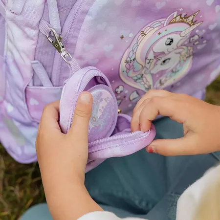 Beckmann Mini Rucksack mit Buttons, Unicorn Princess Purple