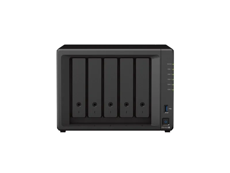 SYNOLOGY DS1522  - NAS-server - 5 bays - SATA 6Gb/s - RAID 0, 1, 5, 6, 10, JBOD - RAM 8 GB - Gigabit Ethernet - iSCSI support