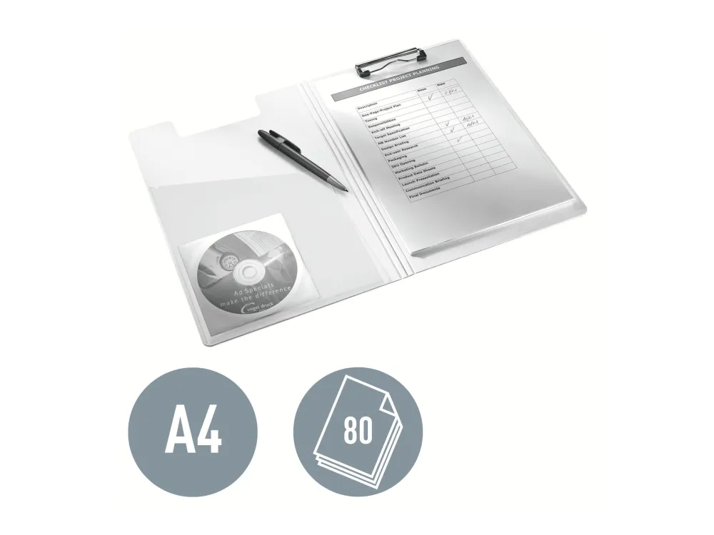 Clipboard med forside Leitz WOW A4 Isblå - (10 stk.)