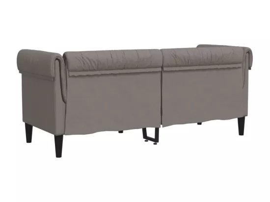 Canapé Chesterfield 2 places taupe tissu
