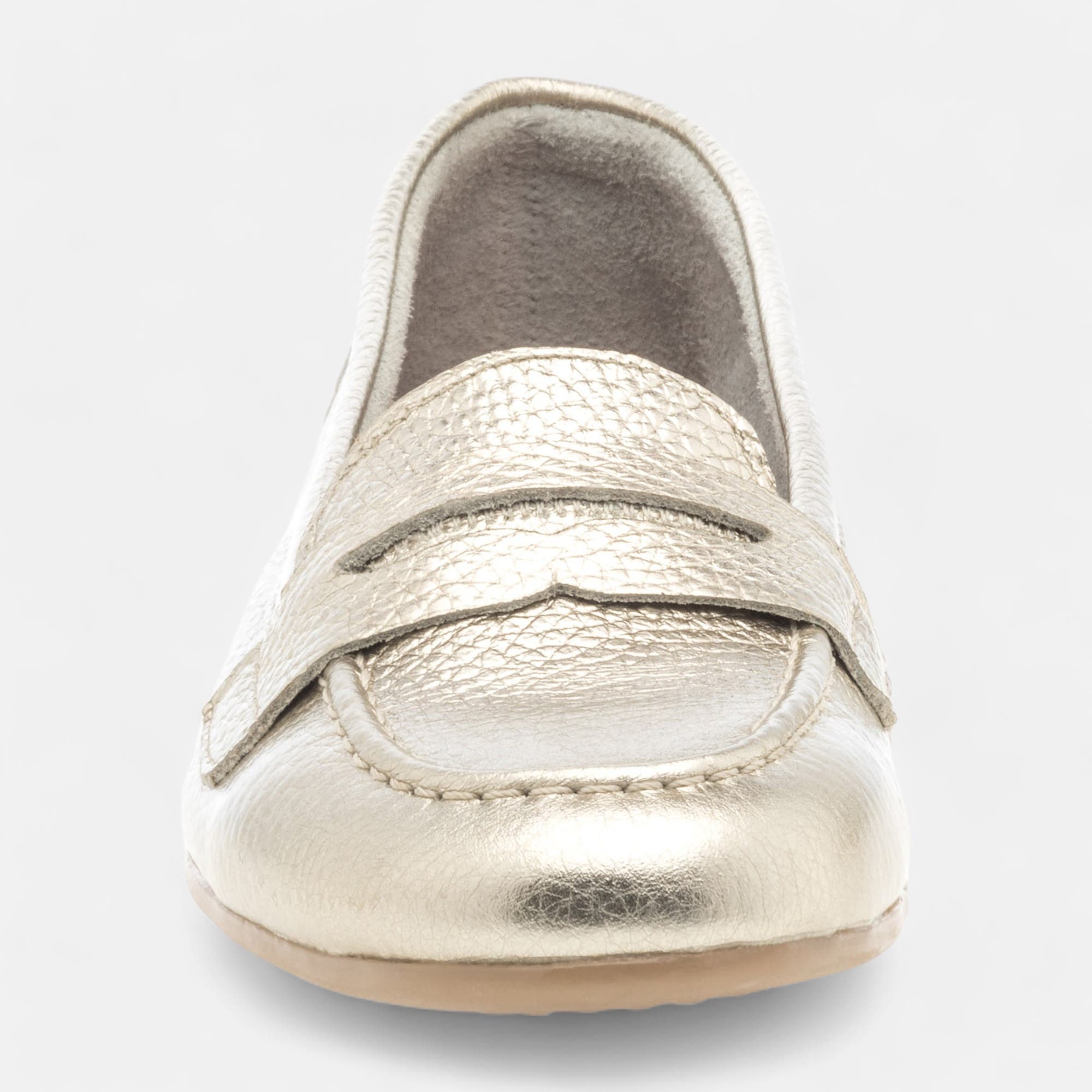 Mocassins Femme en cuir or