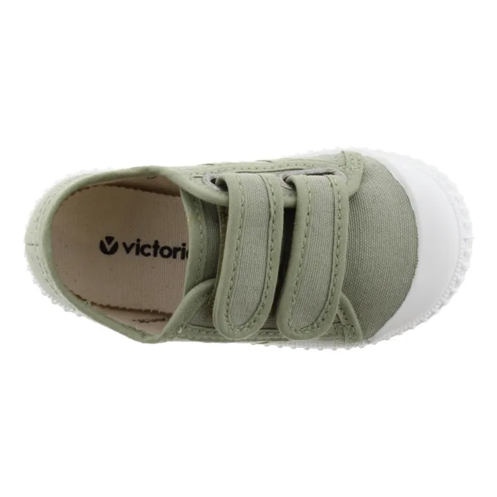 Victoria Baskets Scratchs Tiras Lona | Vert kaki