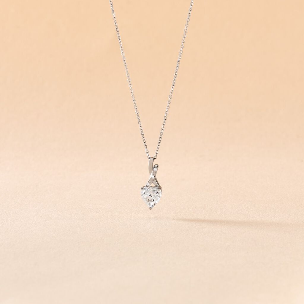 Collier Clothilde Or Blanc Oxyde De Zirconium