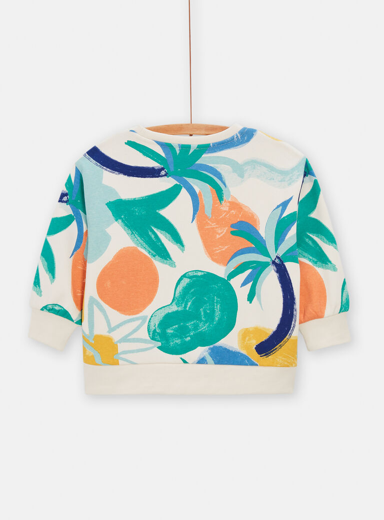 Sweat jaune pale imprimé formes géométriques mixte