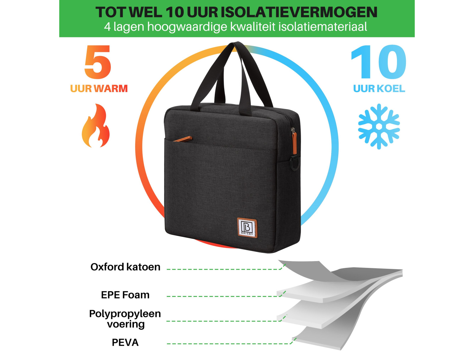 Brisby 7 liter koeltas - Black