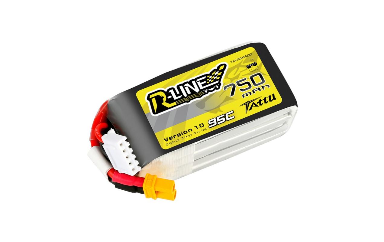 RC-Akku LiPo 750 mAh 14.8 V 95C R-Line4S LiPo Akku mit XT30 Stecker für FPV Racecopter