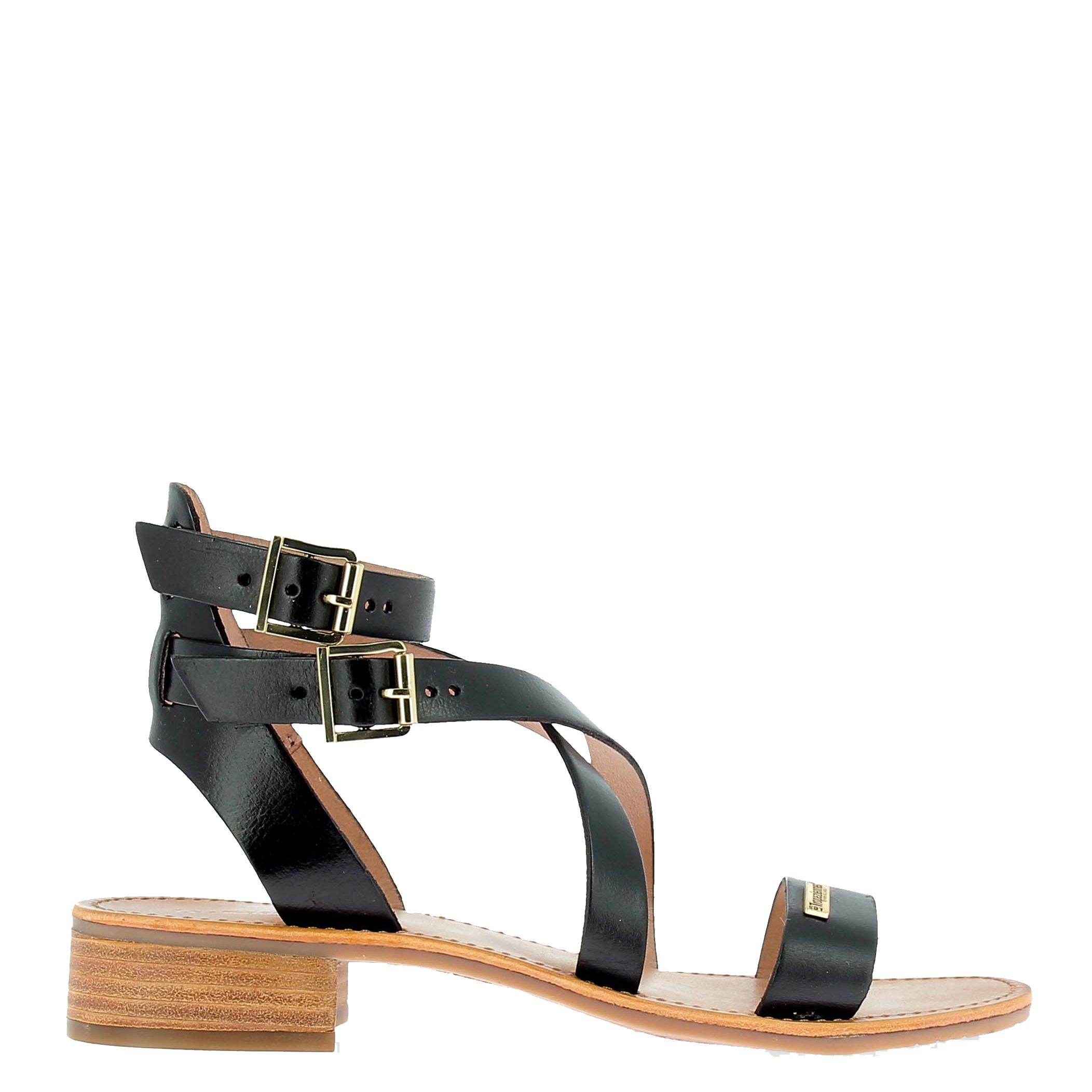 HOCEAN - Sandales spartiates en cuir | Noir