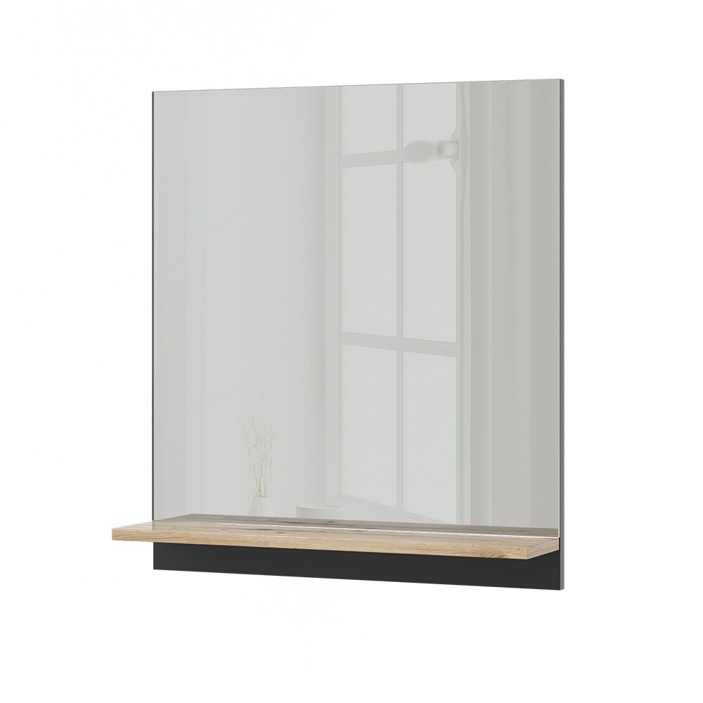 Vicco Badspiegel Marelle Anthrazit Eiche 60 x 67 cm mit Regal