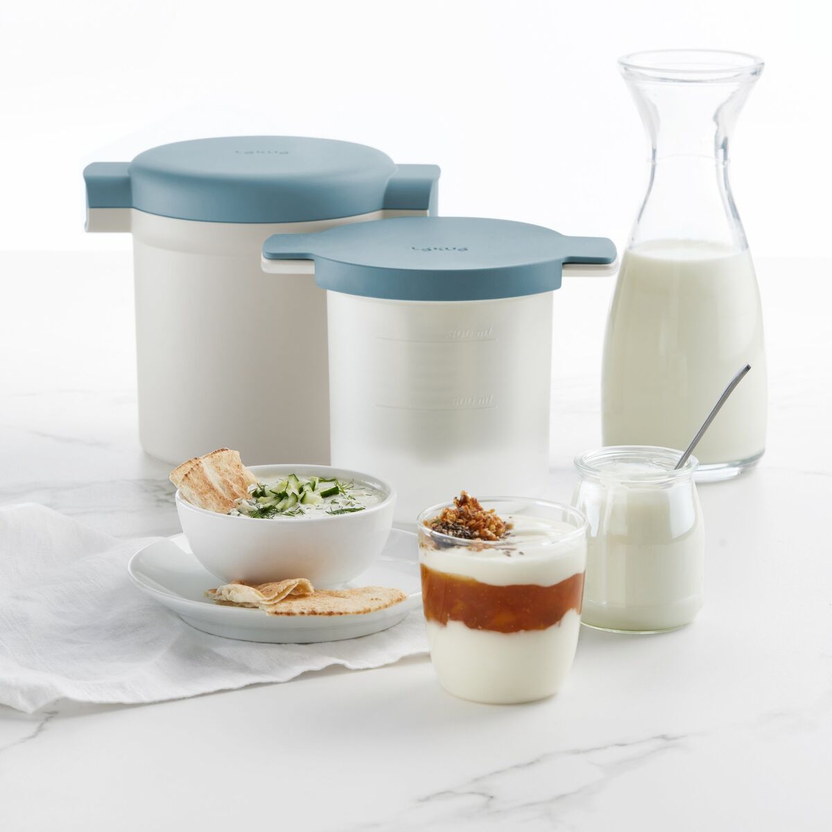 Kefir og Yoghurt Maker, hvit/blå