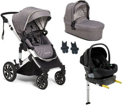 Beemoo Maxi 4 Duovogn Inkl. Beemoo Route Babybilstol & Base, Grey Silver/Black Stone
