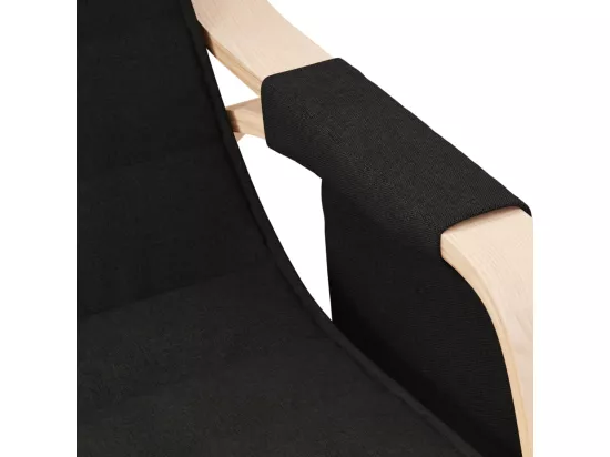 Chaise à bascule Noir Tissu