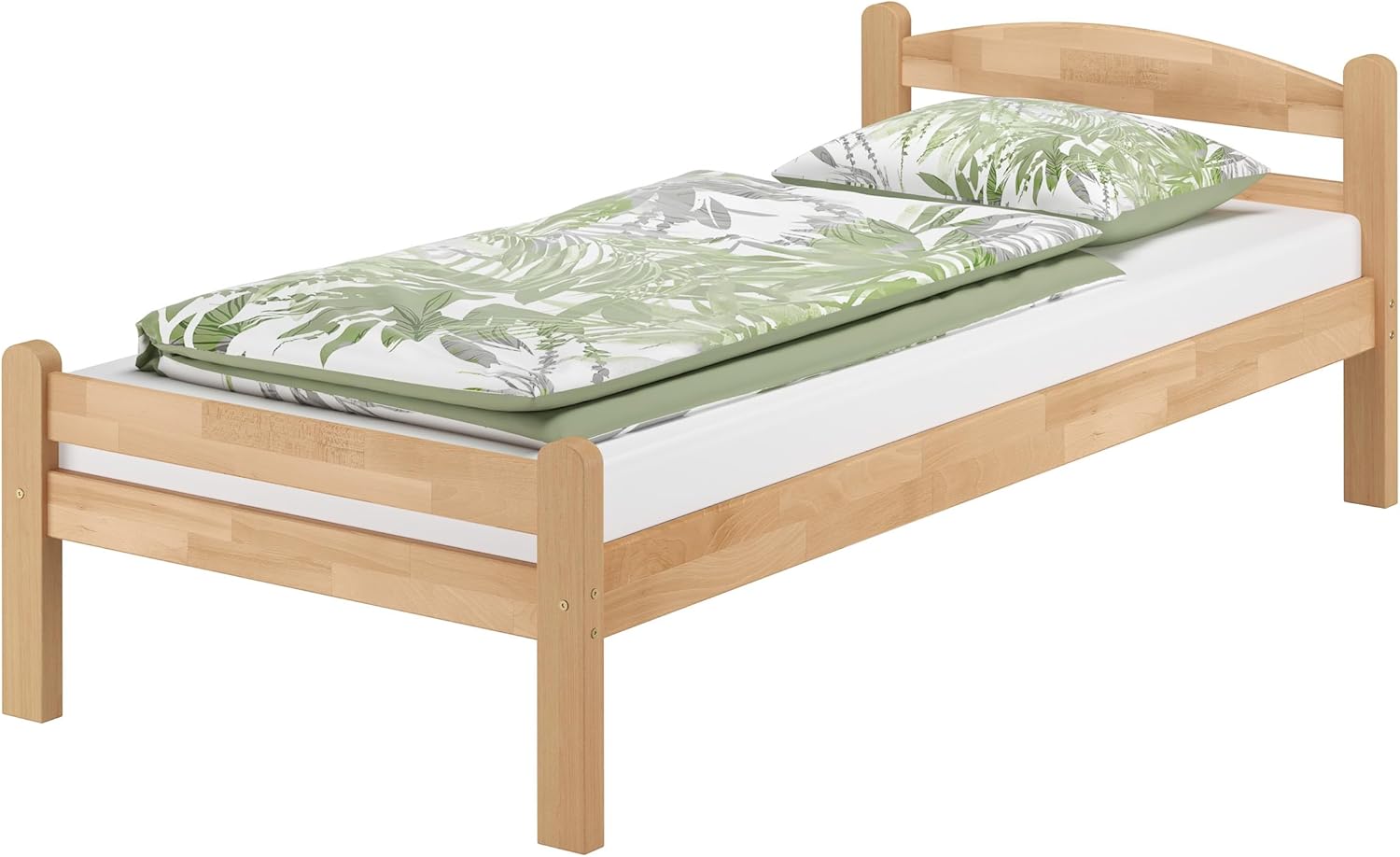 Erst-Holz®Einzelbett Buche massiv 80x200 Bettgestell und wählbare Ausstattung V-60.45-08ohne Zubehör
