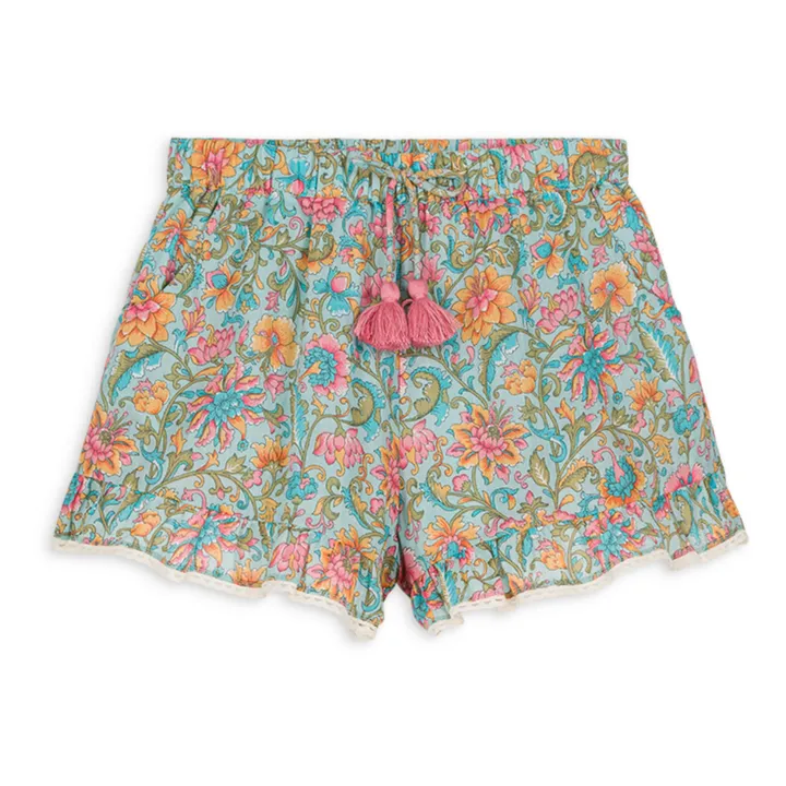 Louise Misha Short Vallaloid Fleuri | Bleu Vert