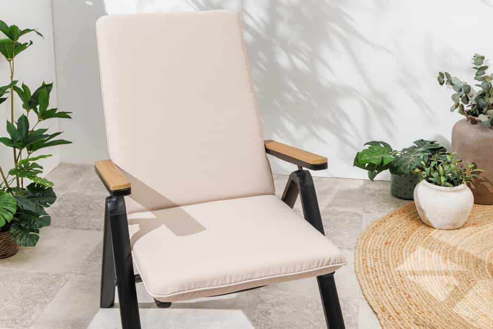 Outdoor Sitzkissen COMFORT LINE 50x122cm beige für Hochlehner-Stuhl Polsterauflage