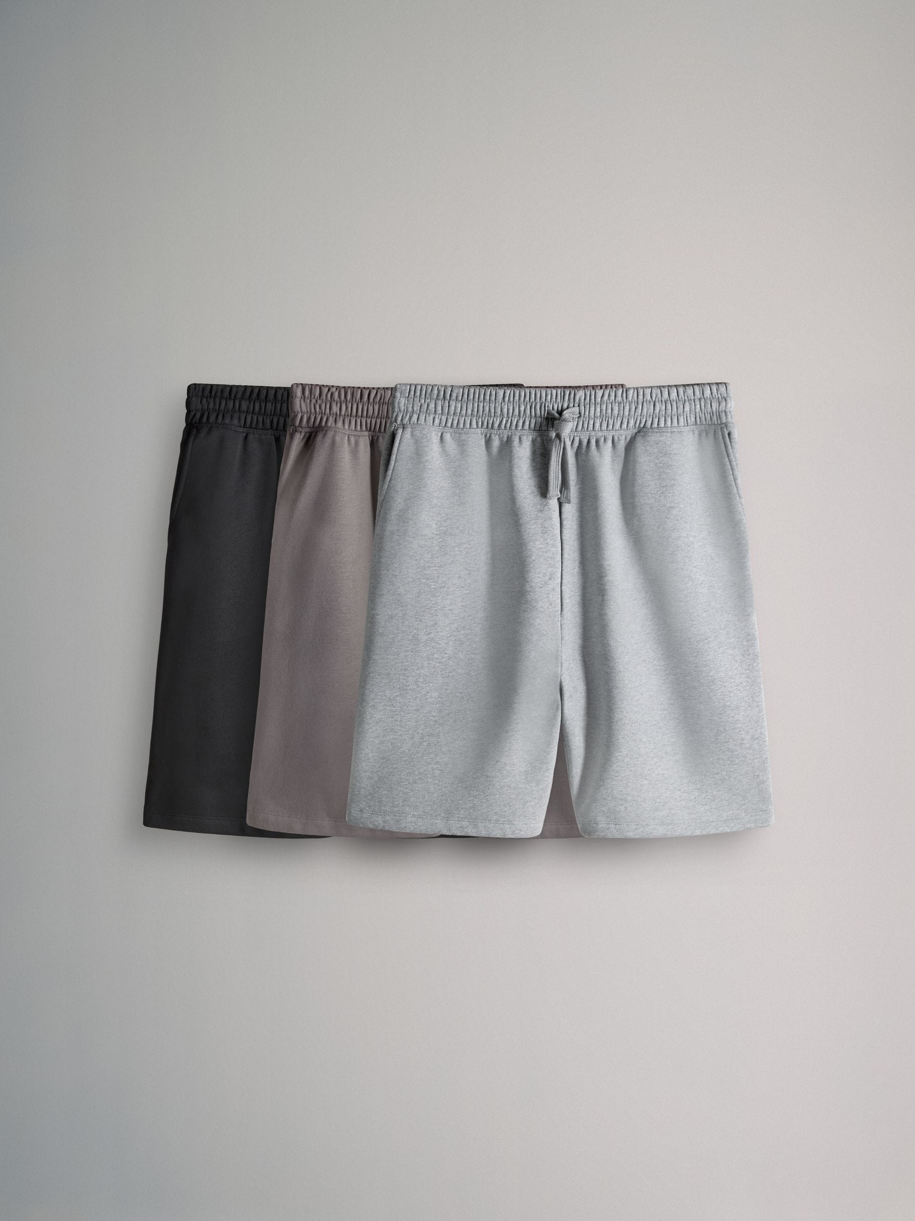 Zwart/grijs - The Set 3 Pack Relaxed Fit Sweat Shorts