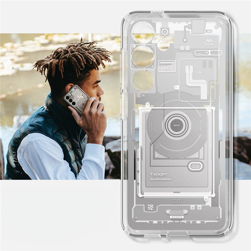 Samsung Galaxy S24 Zero One Ultra Hybrid Case Hülle (ACS07351) - Grau / Transparent