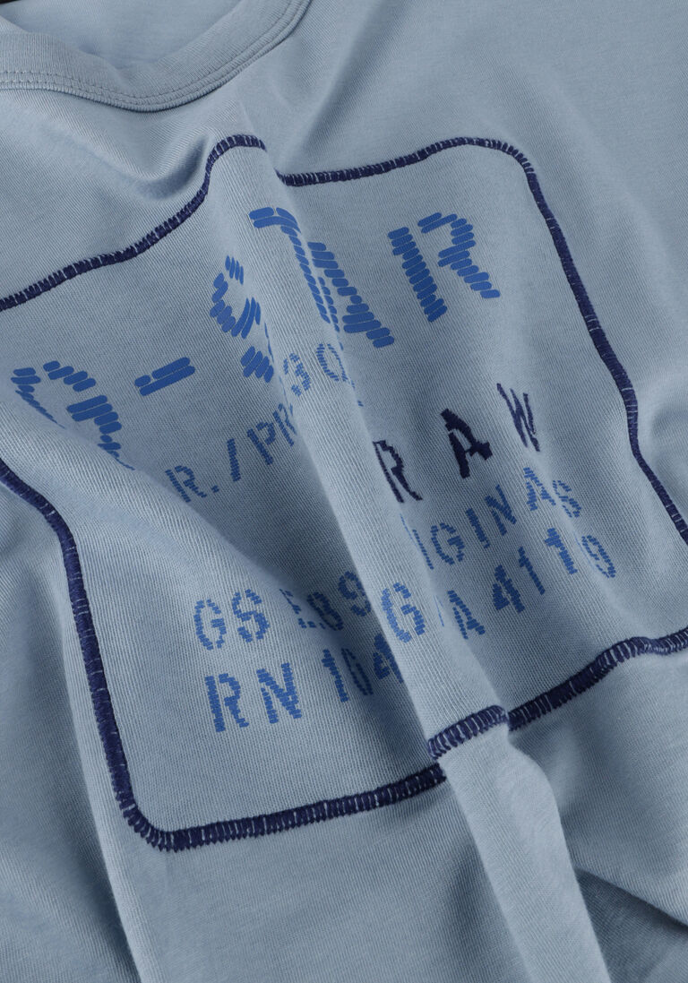 G-STAR RAW lichtblauwe g-star raw t-shirt applique multi technique r t