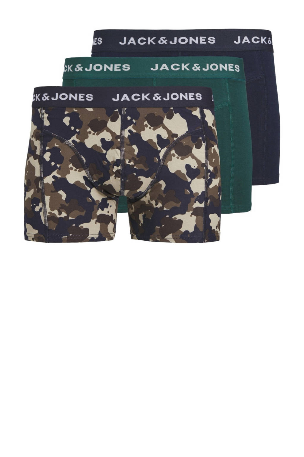 boxershort JACCAMOFLAGE -set van 3 donkerblauw/groen