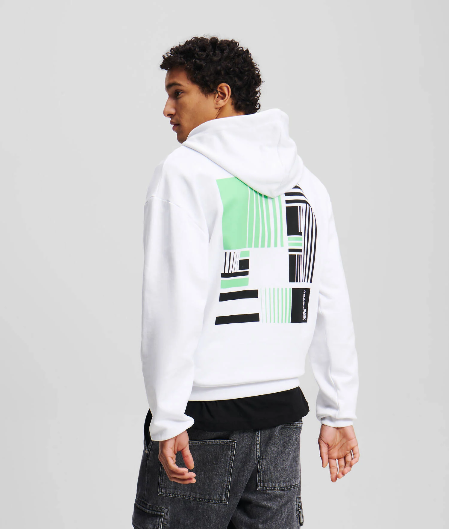 SWEAT À CAPUCHE AVEC IMPRIMÉ GRAPHIQUE - Blanc