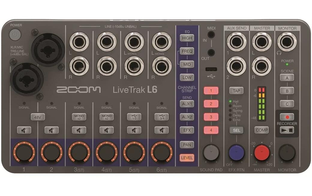 Mischpult LiveTrak L-6<br>Ultrakompakter digitaler 10-Kanal-Mischer