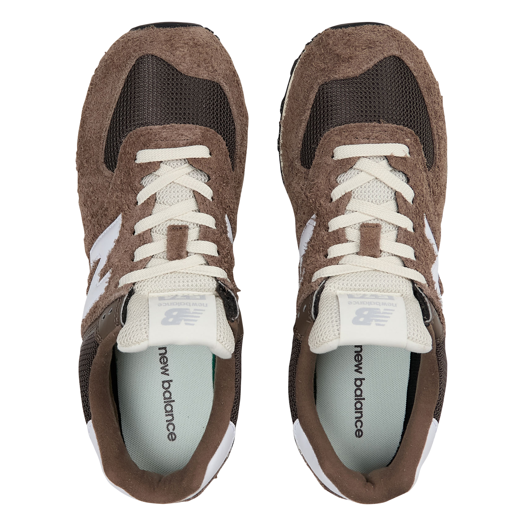 574 - Baskets basses en cuir velours | Beige