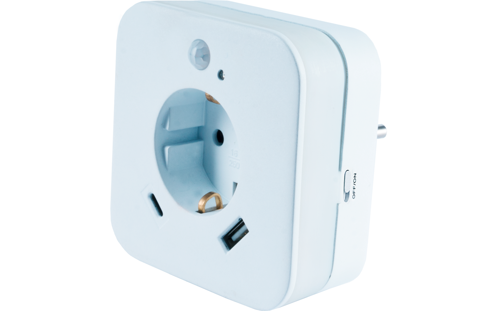 InnTec LED Nachtlicht SLED02C mit Bewegungssensor / Steckdose / USB-A / USB-C anthrazit
