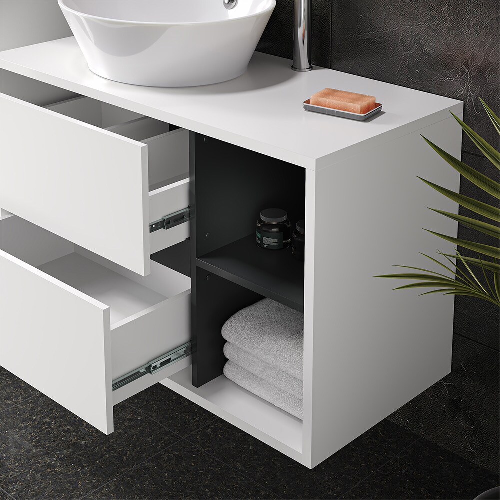 Vicco Badmöbelset Viola Weiß Anthrazit modern Badezimmerschrank Badschrank Badezimmermöbel Waschtischunterschrank Spiegelschrank Midischrank Hochschrank Schranktür Schrankfach Ablage Aufbewahrung