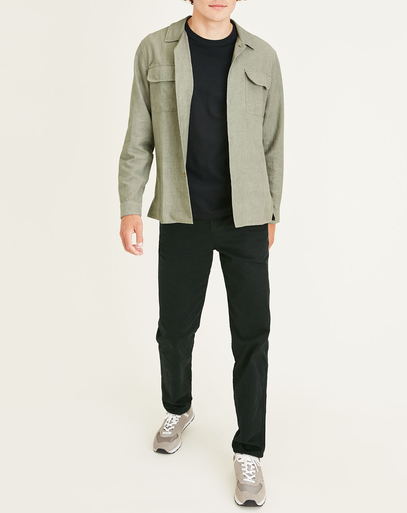 Dockers Chemise classique LS Camp kaki clair/gris