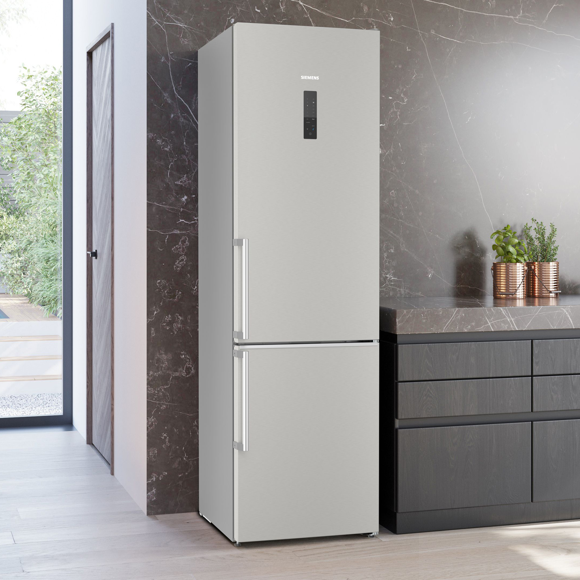SIEMENS Kühl-Gefrierkombination KG39NAICT - Edelstahl - C