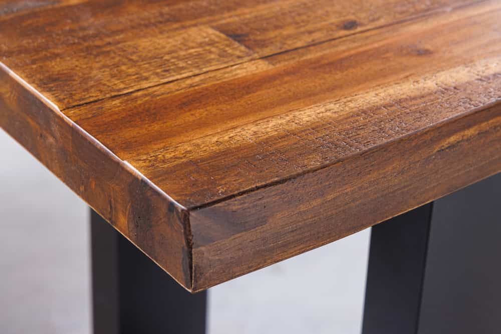 Industrial Baumstamm Sitzbank GENESIS 160cm Akazie Massivholz Kufengestell