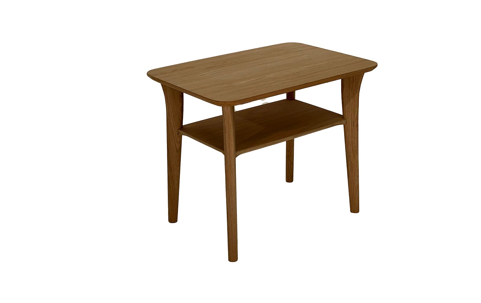 Ada bord Hvitpigmentert lakkert eik finér. 65x45 cm.