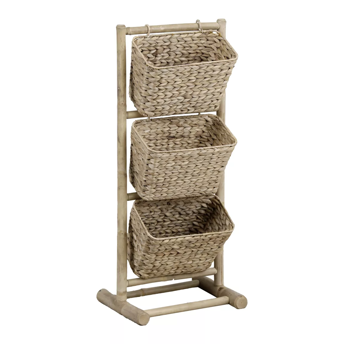 Meuble incliné 3 paniers bambou et jacinthe d'eau (40 x H92 cm) Bali