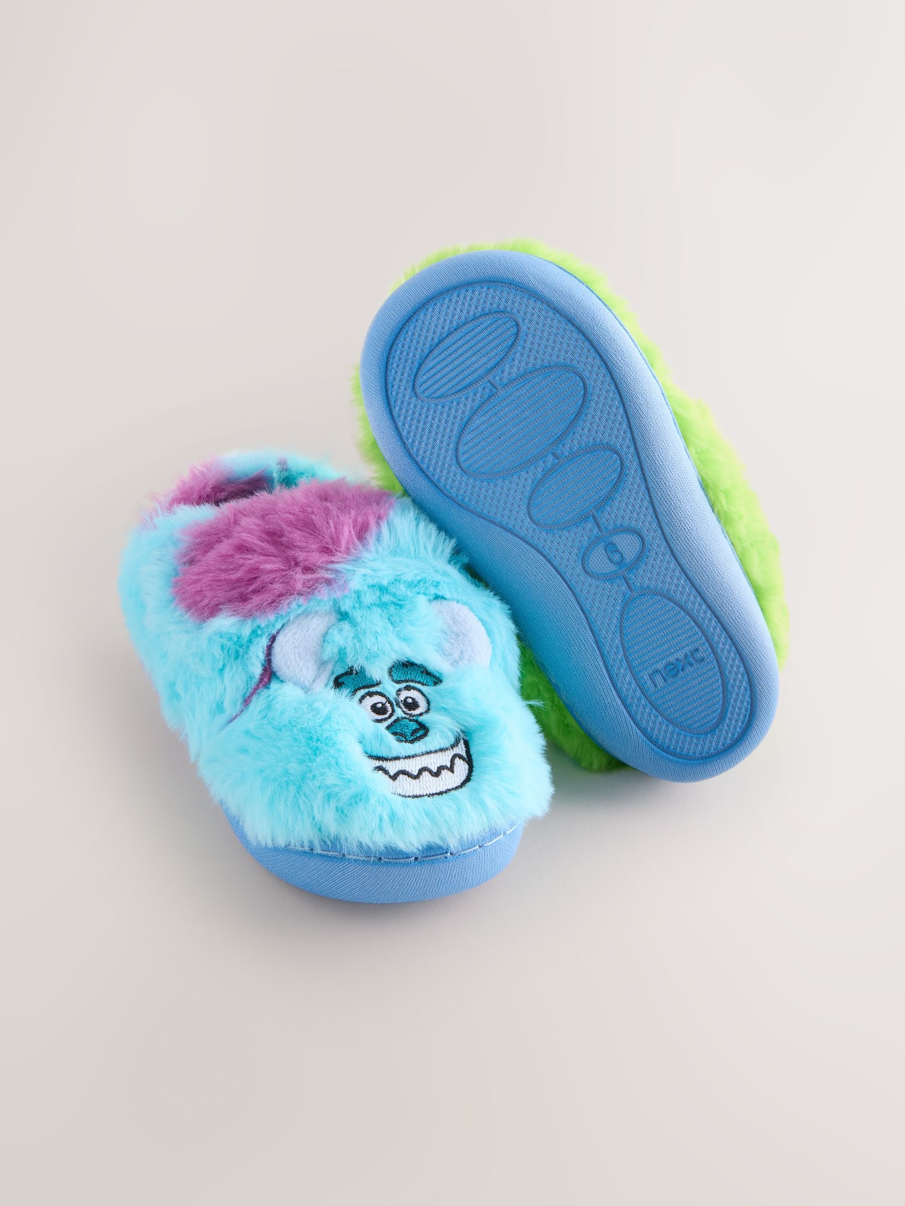 Blauw/Groen - Monsters Inc Fluffy Cupsole Slippers