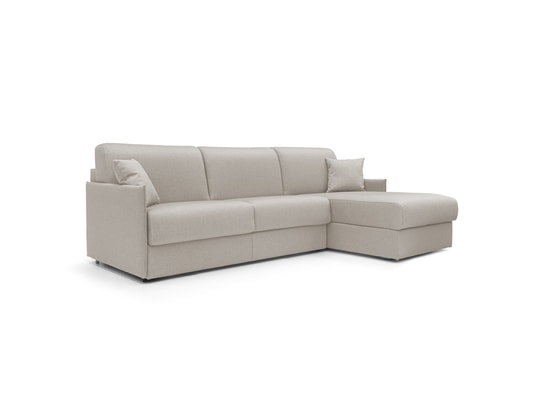 DIVANI.STORE - Canapé d'angle evans creme droite 5 places