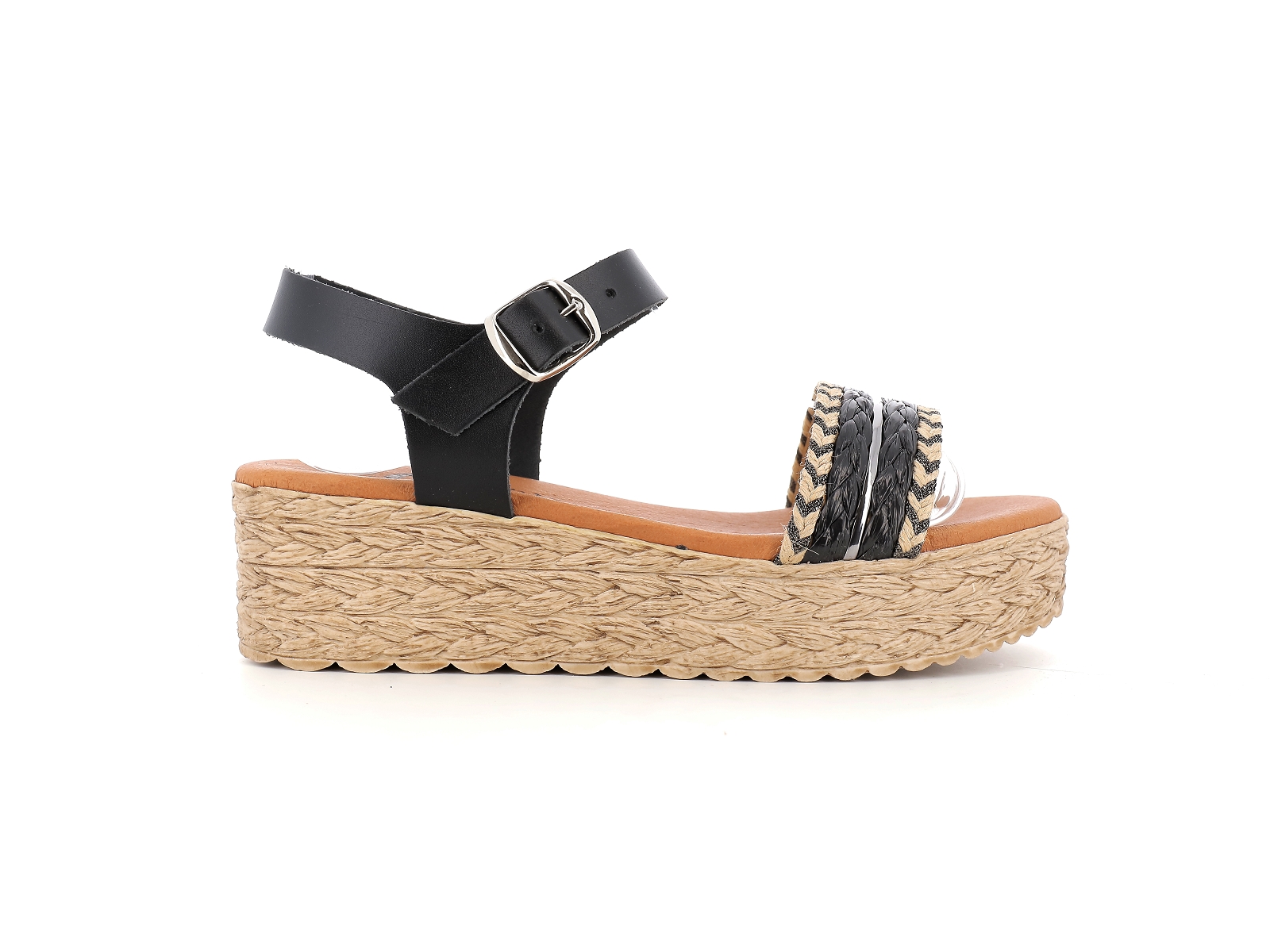 Chaussures du chateau-788 Matières combinées Noir Beige