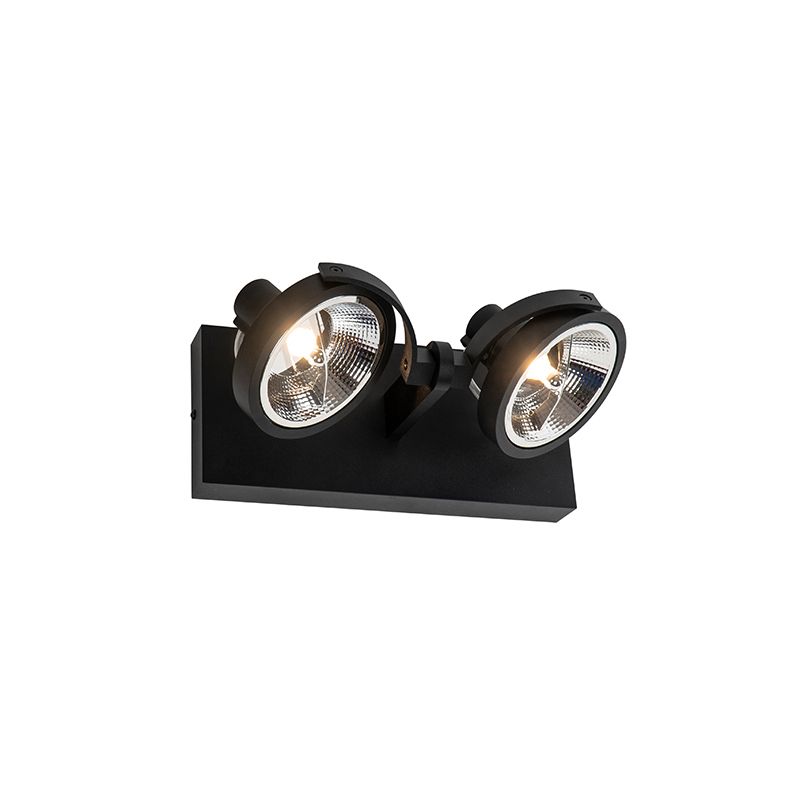 Moderne spot zwart 2-lichts - Master 111