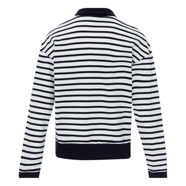 Petit Bateau Polo Marinière - Collection Femme  | Bleu marine