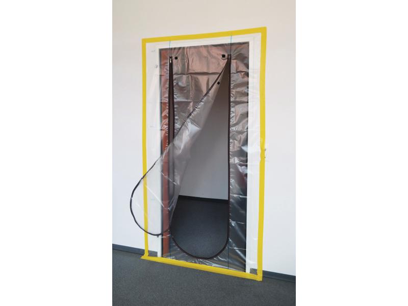HOLA Staubschutztüre LDPE-Folie 2.5 x 1.1 m Starke LDPE-Folie mit hochwertigem Reissverschluss