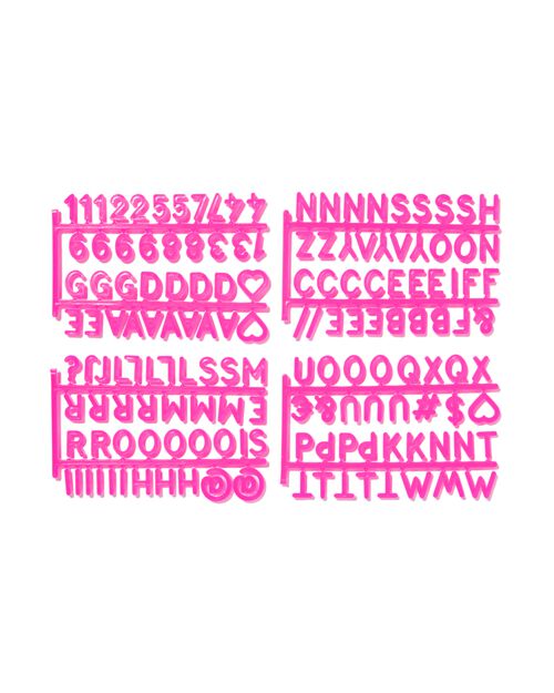 lettres pour caisse pliable rose vif