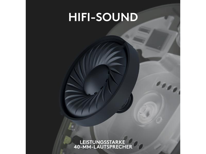Logitech Headset G435 Gaming Lightspeed Weiss Kabelloses Gaming-Headset mit integrierten Beamforming-Mikrofonen und bis zu 18 Stunden Akkulaufzeit
