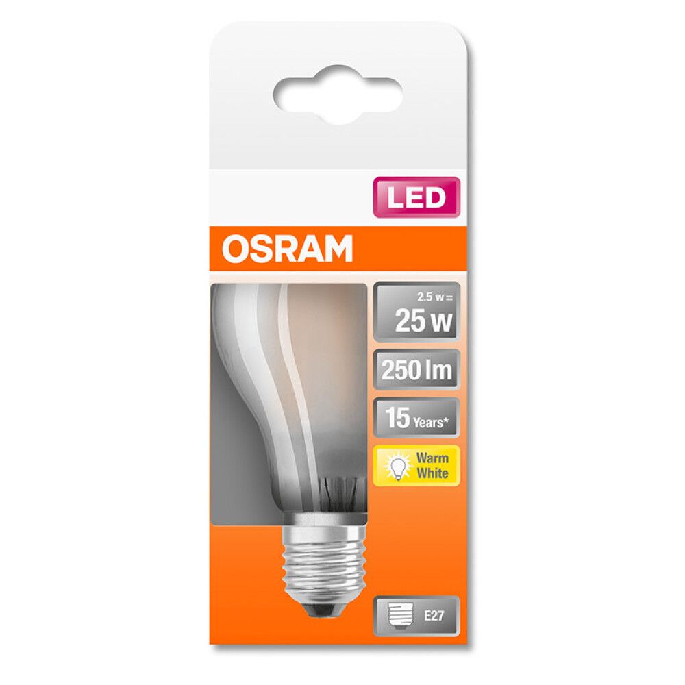 LYSPÆRE OSRAM ST CLASSIC A LED FROSTED E27 2,5W