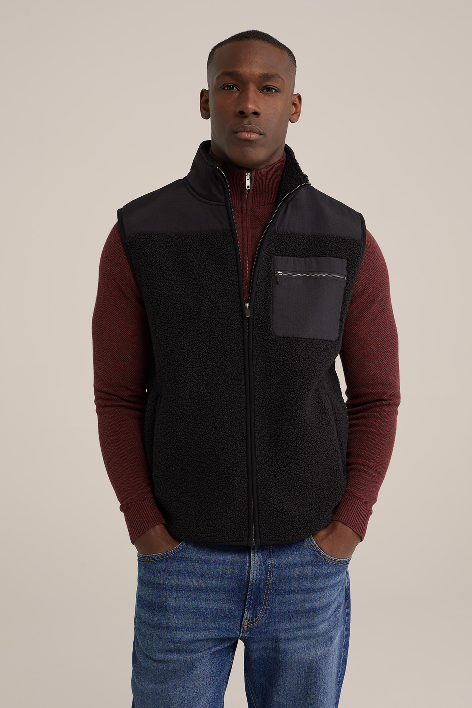 teddy bodywarmer WE Fashion Zwart