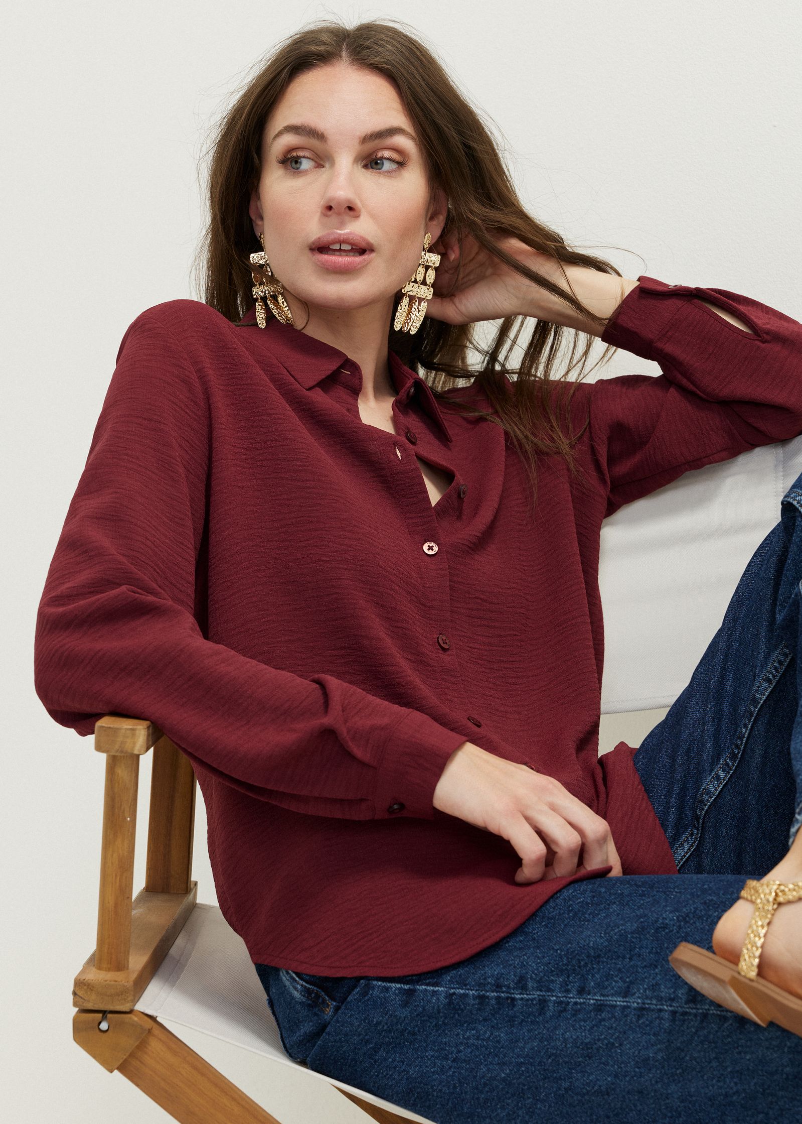 Basic blouse met lange mouwen