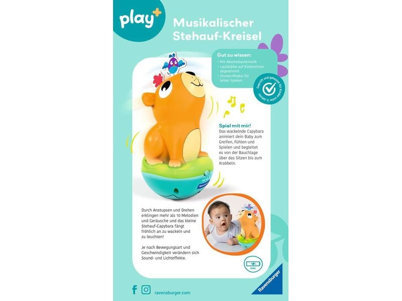 play  Musikalischer Stehauf-Kreisel Steh-auf-Capybara mit 2 Spielmodi