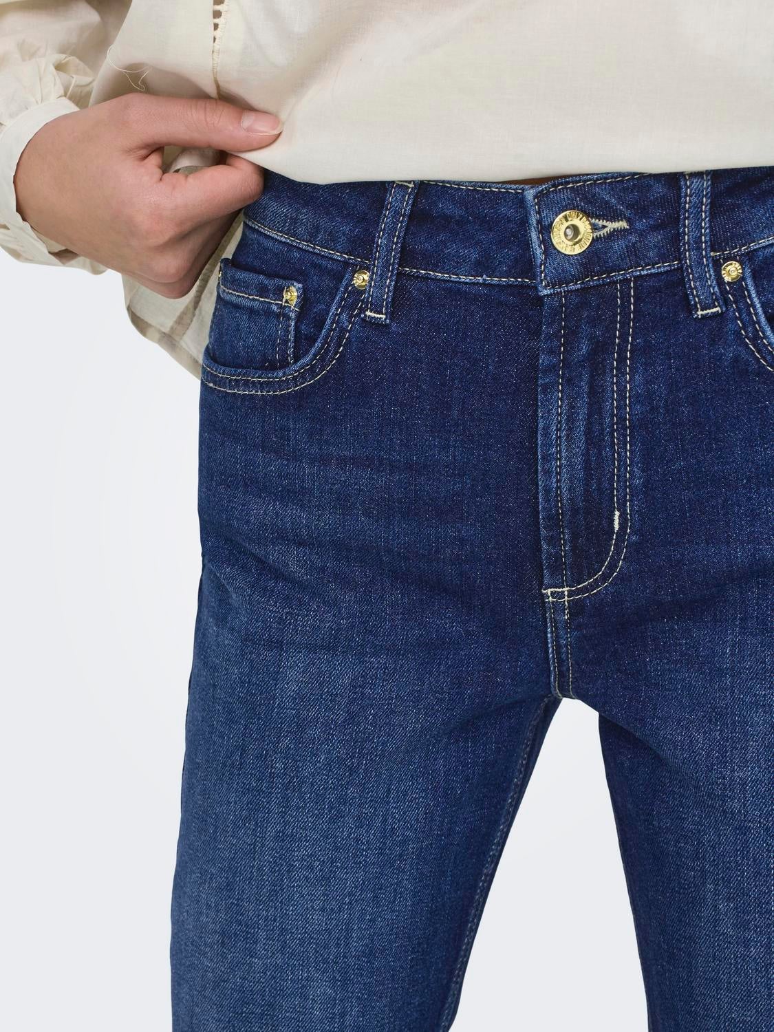 ONLLILOU Hohe Taille Slim Fit Jeans Medium Blue Denim