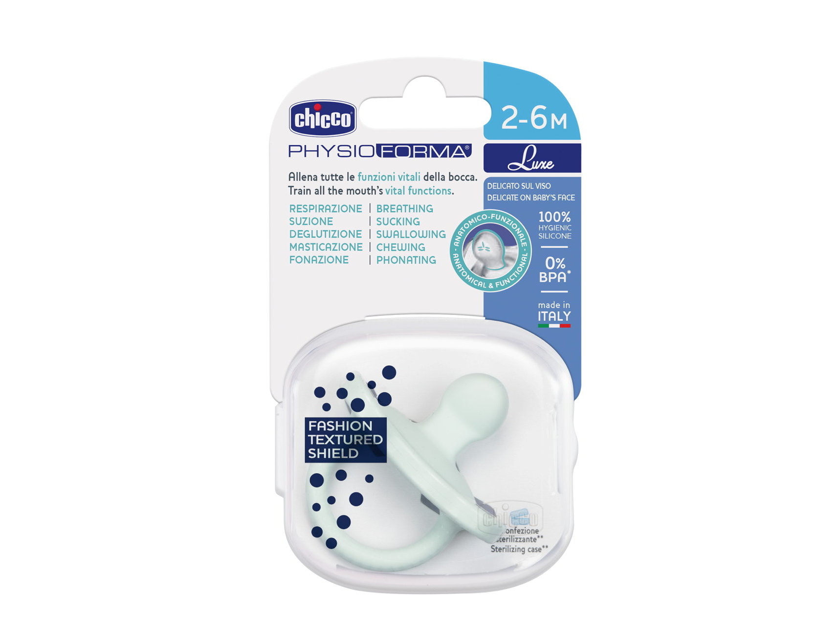 CHUPETA CHICCO PHYSIOFORMA LUXE 2-6 1UNAZUL