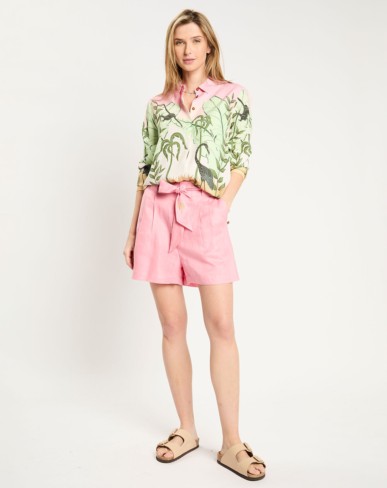 Scotch & Soda Short 100% Lin rose