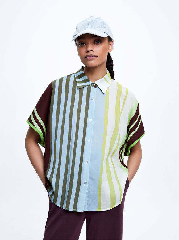 Camisa de liocel estampada - Multicolorida