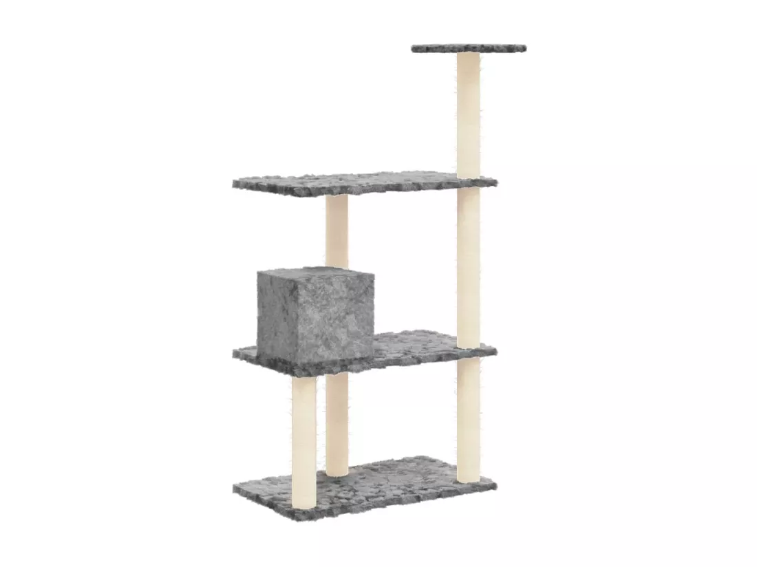 Arbre à chat avec griffoirs en sisal Gris clair 119 cm