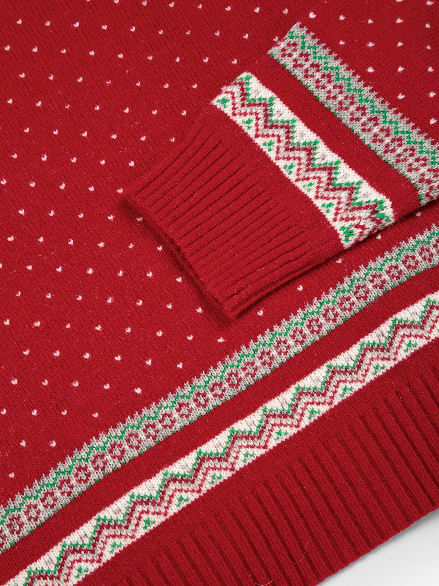 Jojo Maman Bébé gebreide kersttrui met rendierprint en fair isle-patroon